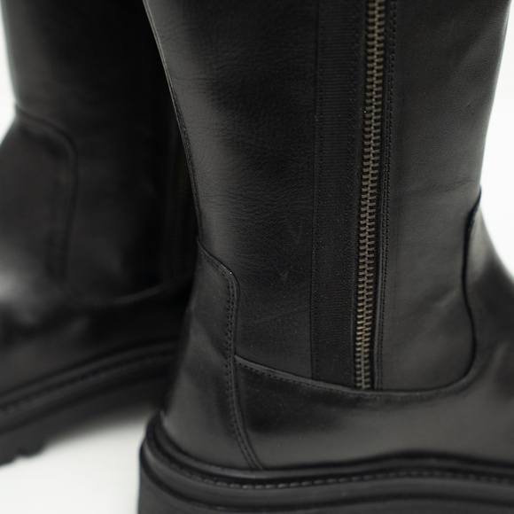 Geox - Iridea Black Leather Knee-High Boots Size 8 - Picture 11 of 11